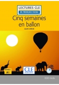 Cinq semaines en ballon - Niveau 1/A1 - Lectures CLE en Français facile - Livre + CD